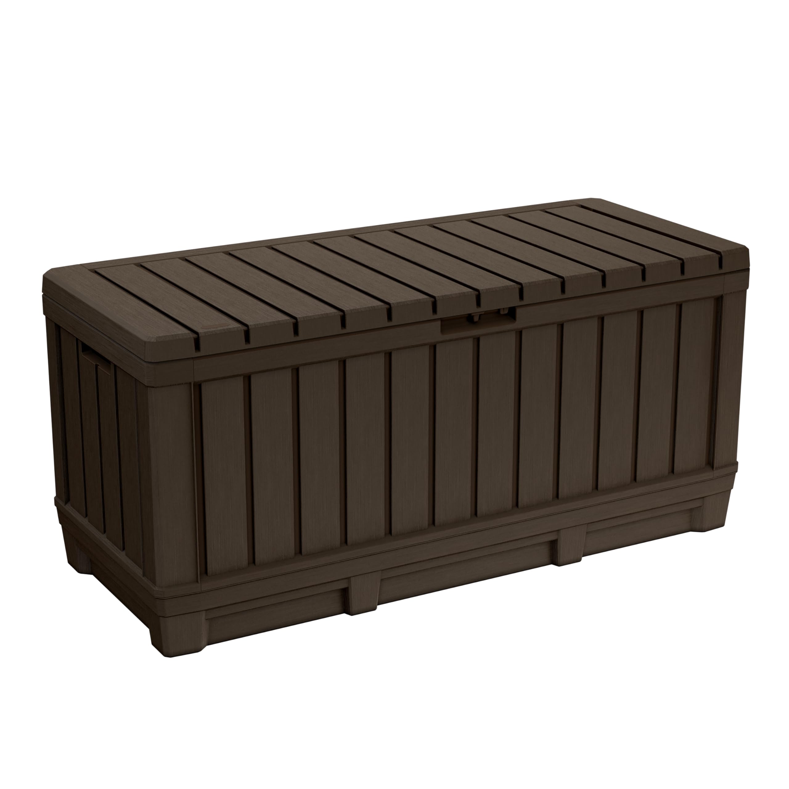 keter-kentwood-gartentruhe-350-l-braun-wetterfeste-aufbewahrungsbox-in-holzoptik image 1