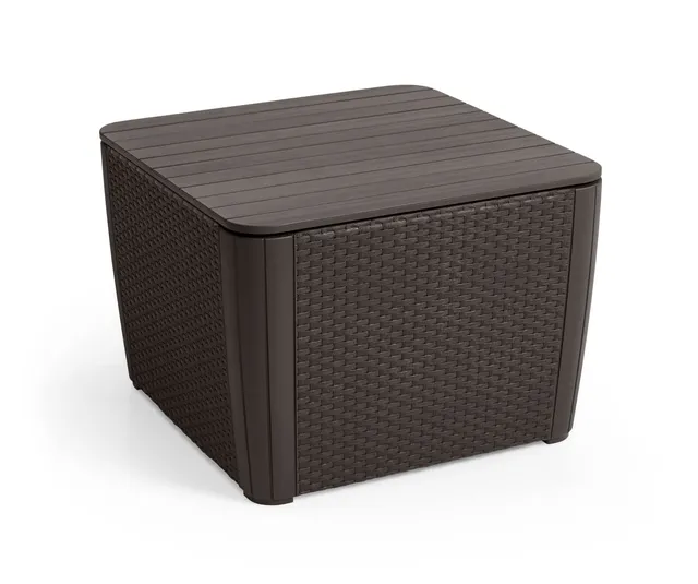 allibert-by-keter-gartentisch-luzon-plus-flat-wicker-graphit-57x57x43-cm-beistel image 1