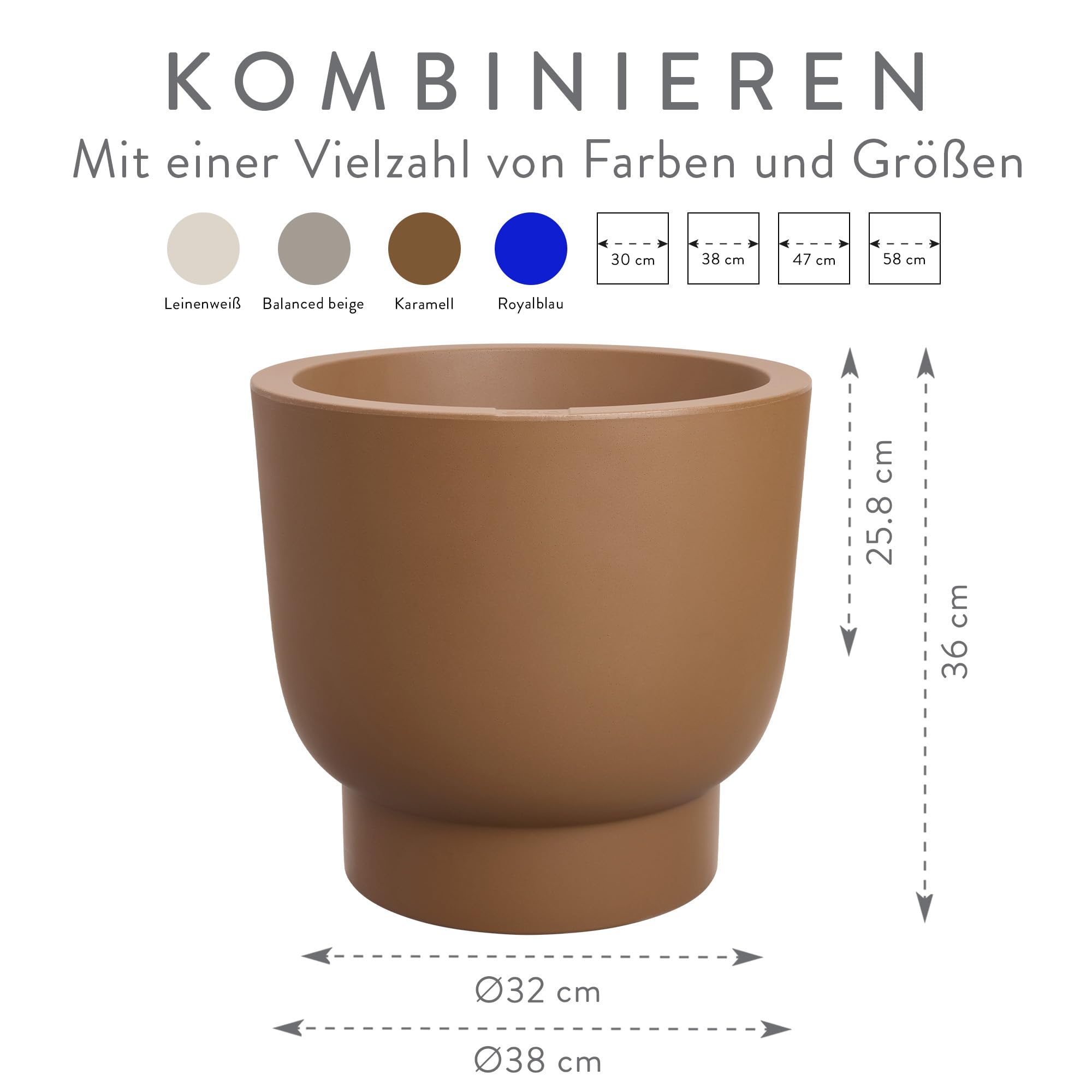 elho-amber-grail-40cm-blumentopf-caramel-38-x-h-36-cm image 6