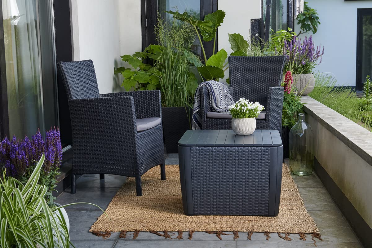 allibert-by-keter-gartentisch-luzon-plus-flat-wicker-graphit-57x57x43-cm-beistel image 2