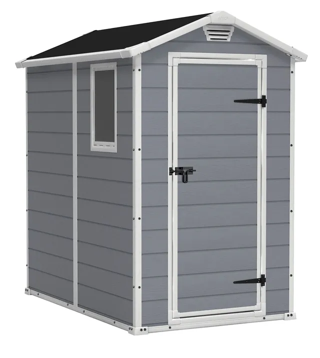 keter-manor-4x6s-gartenhaus-wetterfest-3-8-m-kunststoff-grau-130x192x198-cm image 1