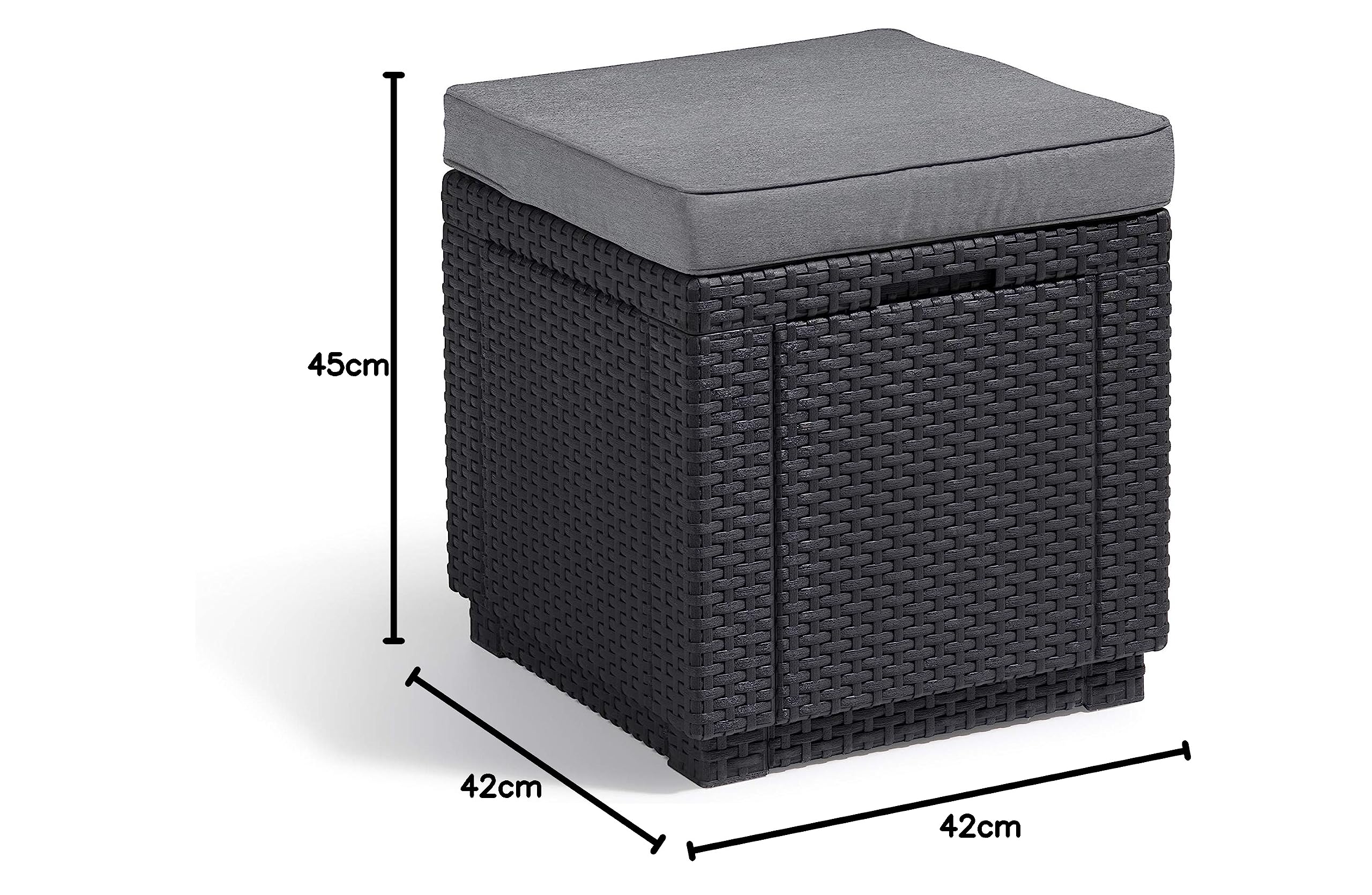 allibert-by-keter-cube-hocker-mit-stauraum-und-kissen-42x42x39-cm-grau-rattanopt image 3