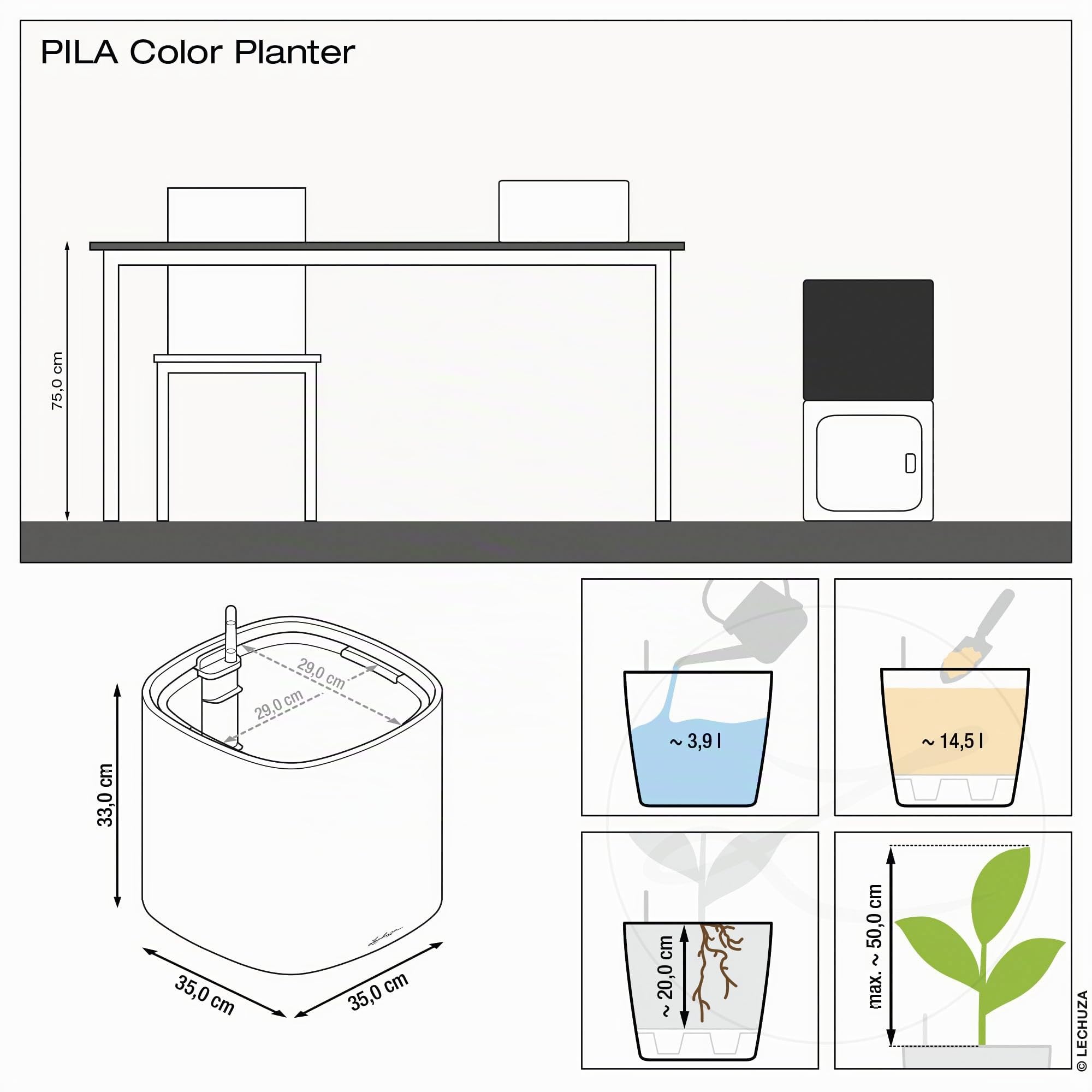 lechuza-pila-color-planter-35-korallrot-35x35x33-cm-mit-bew-sserungssystem image 4