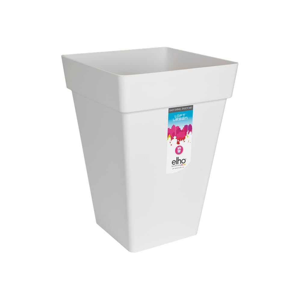 elho-loft-urban-eckig-hoch-30-blumentopf-wei image 1