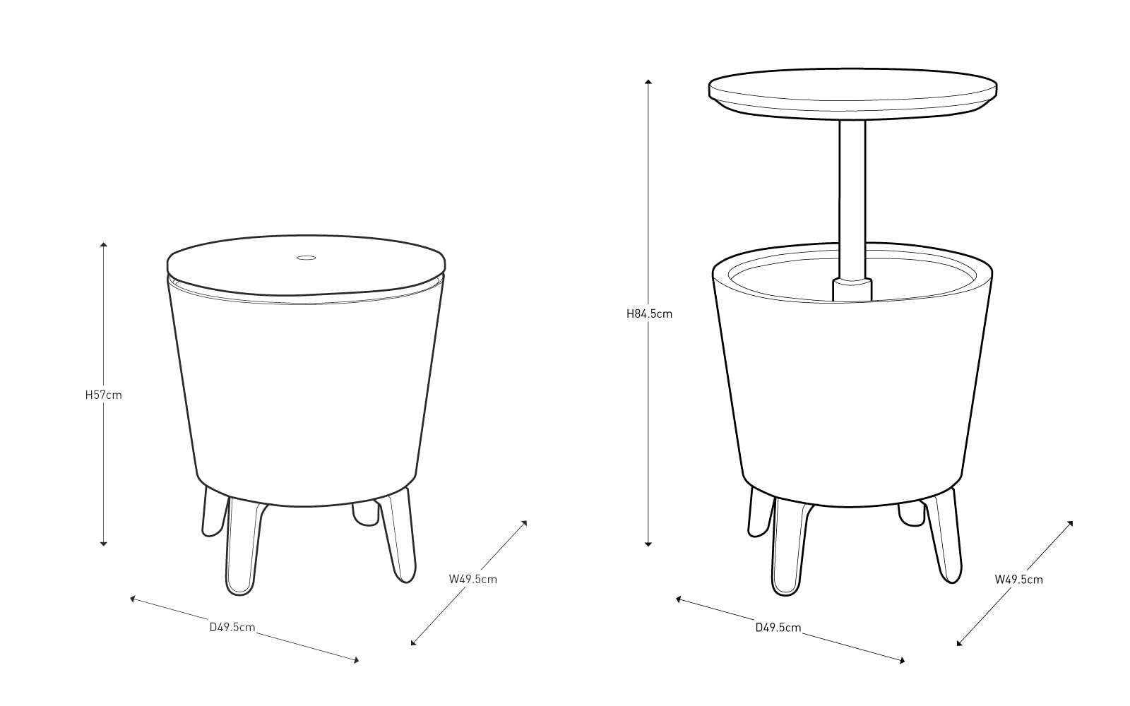 keter-cool-bar-caf-und-loungetisch-ausziehbar-kunststoff-creme-braun image 2