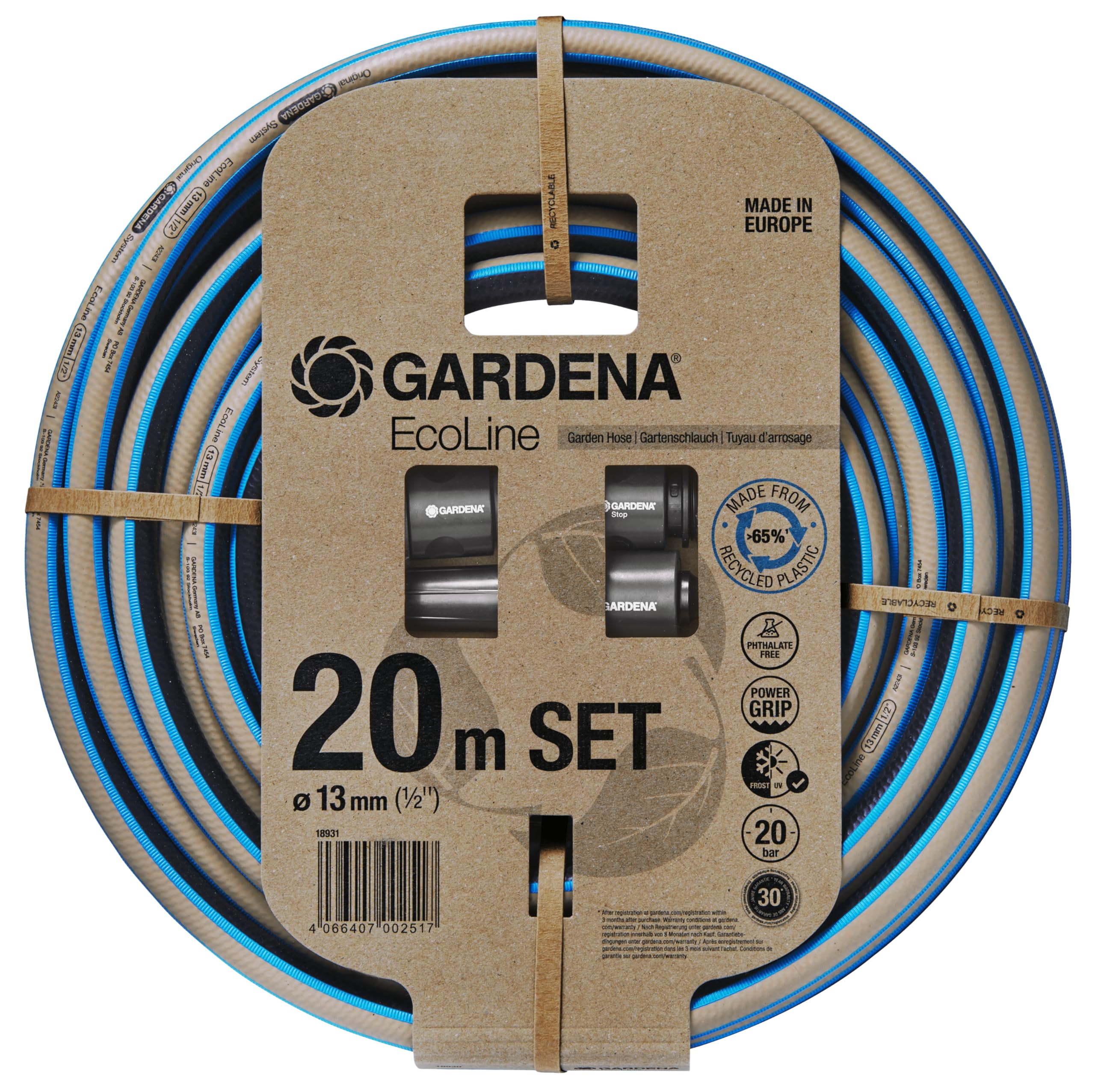gardena-ecoline-gartenschlauch-1-2-zoll-20m-set-mit-systemteilen image 1