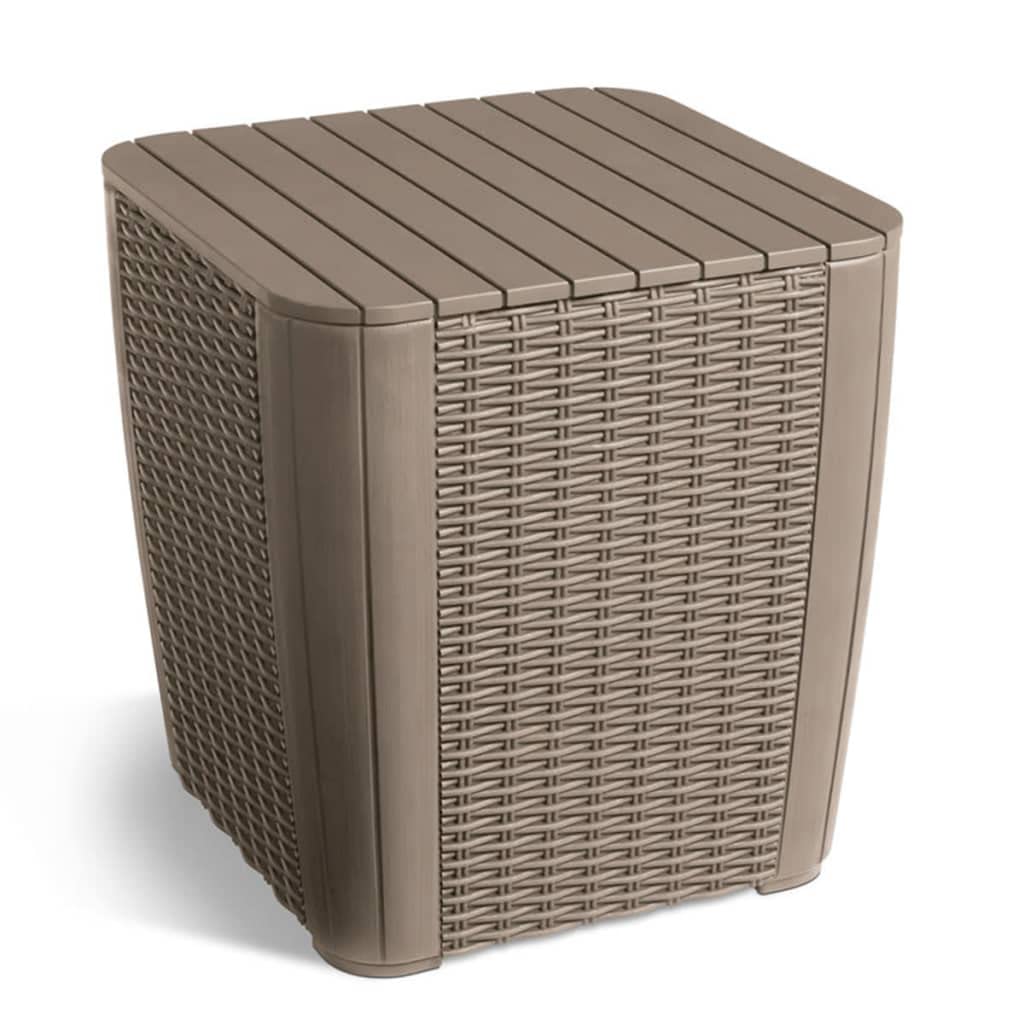 keter-allibert-luzon-beistelltisch-mit-stauraum-rattanoptik-cappuccino-39x39x42- image 1