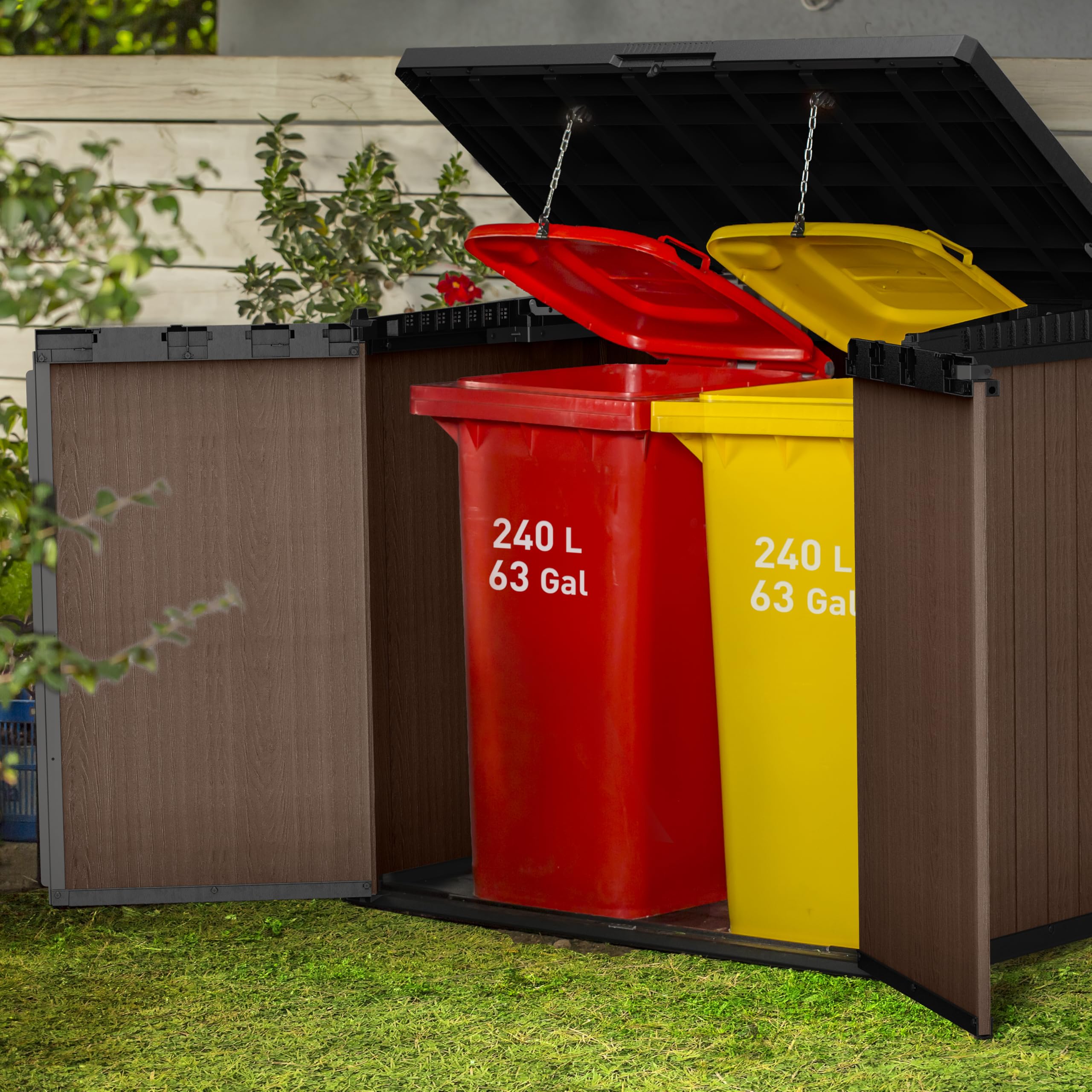 keter-store-it-out-darwin-m-lltonnenbox-1150l-f-r-2x-240l-braun-141x82x120-cm image 2