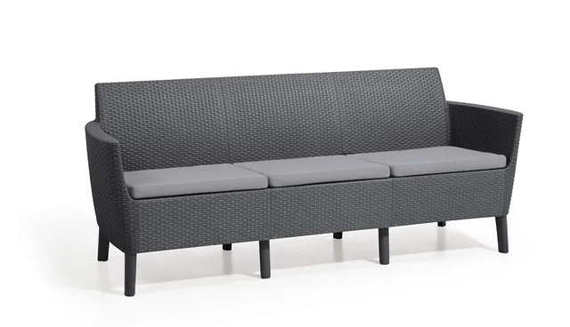 keter-allibert-salemo-lounge-3-sitzer-gartensofa-rattanoptik-graphit-187-x-66-5- image 1
