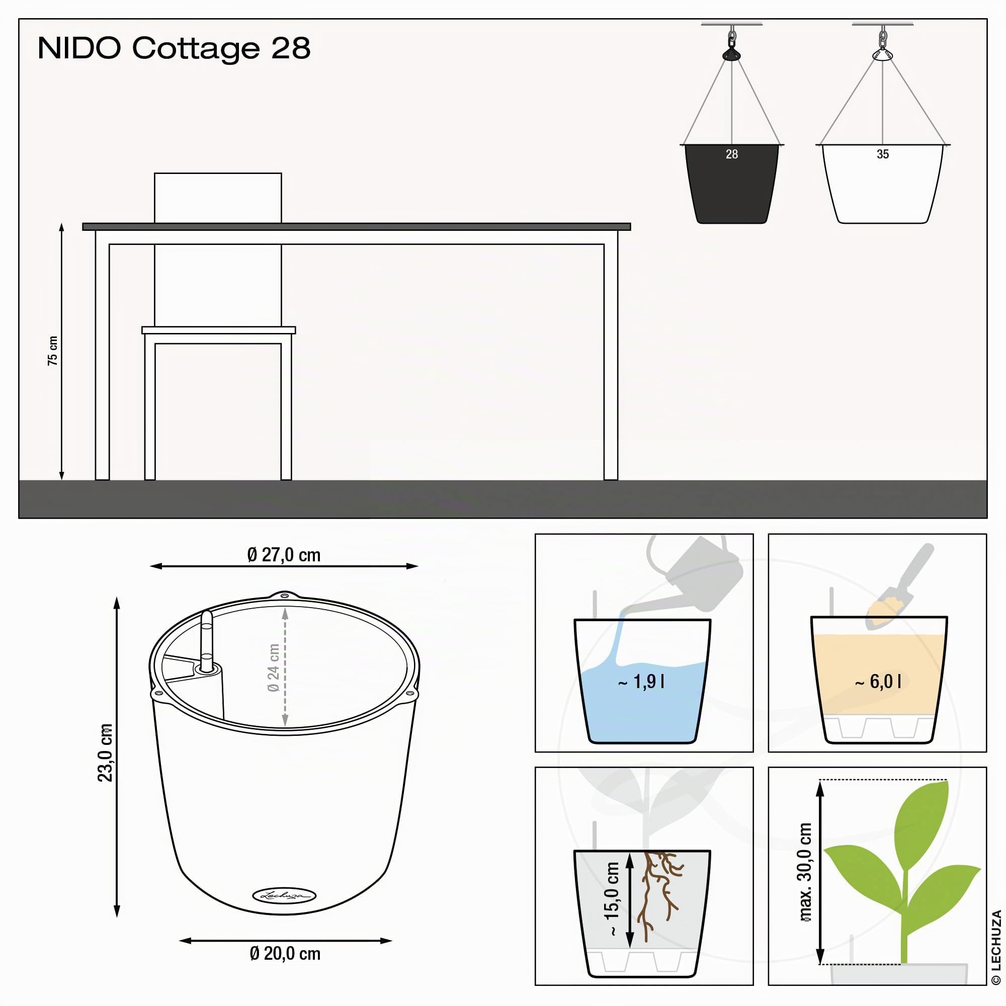 lechuza-nido-cottage-28-h-ngeampel-mit-bew-sserungssystem-27-x-23-cm-mokka image 4