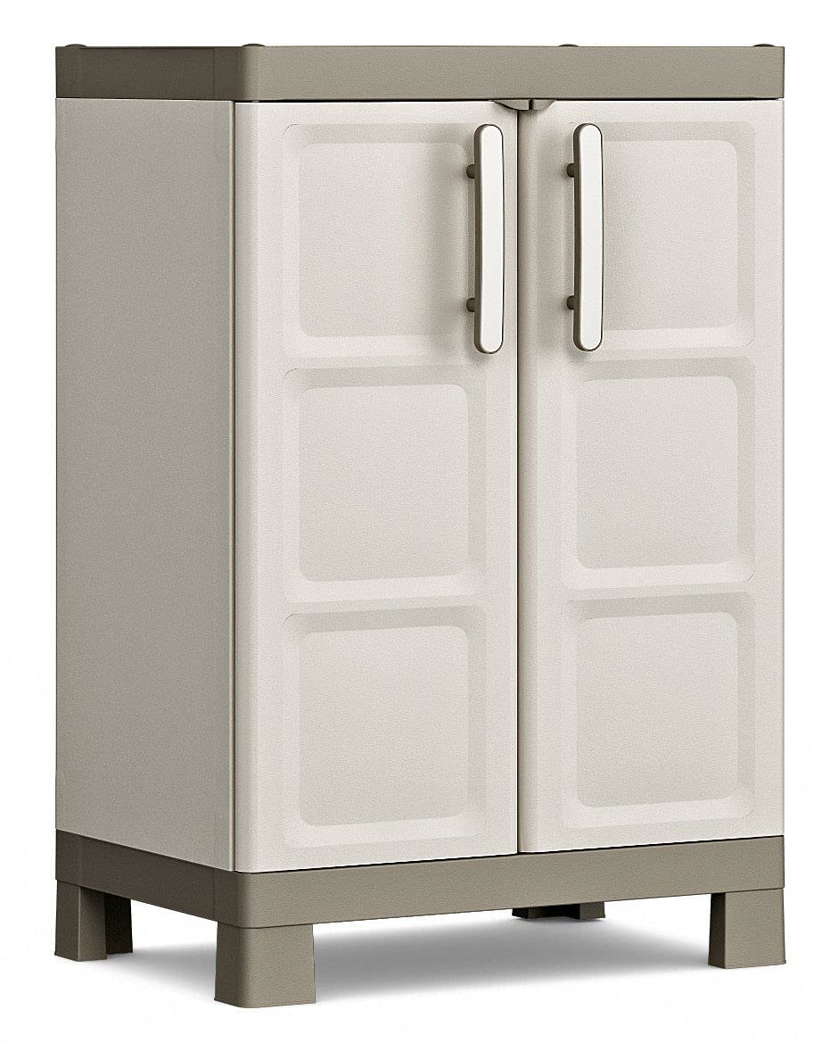 keter-excellence-kunststoffschrank-niedrig-65-x-45-x-97-cm-beige-taupe image 1