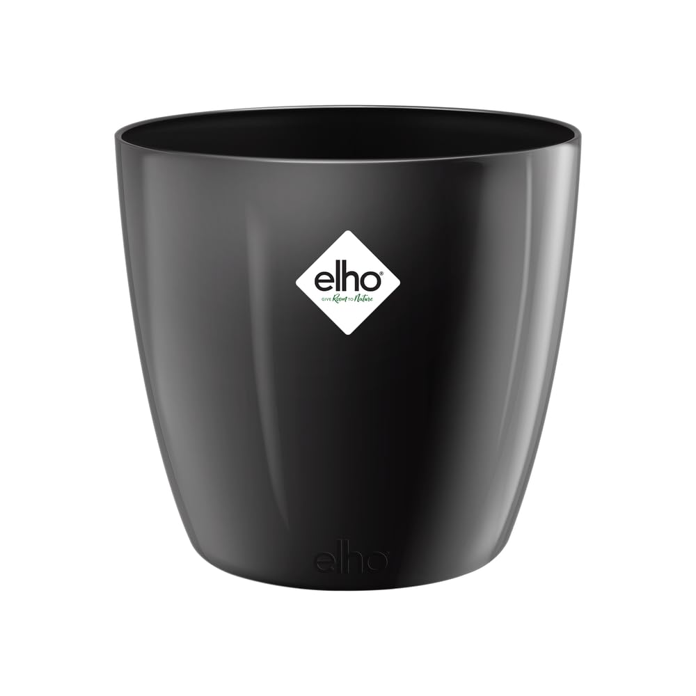 elho-brussels-diamond-rund-22-cm-blumentopf-schwarz-metallic image 1