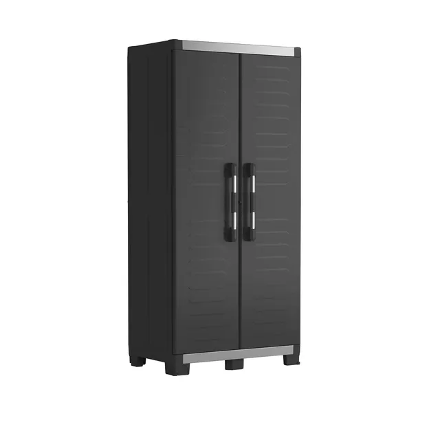 keter-xl-garage-kunststoffschrank-hoch-89x54x188-cm-schwarz-silber image 1