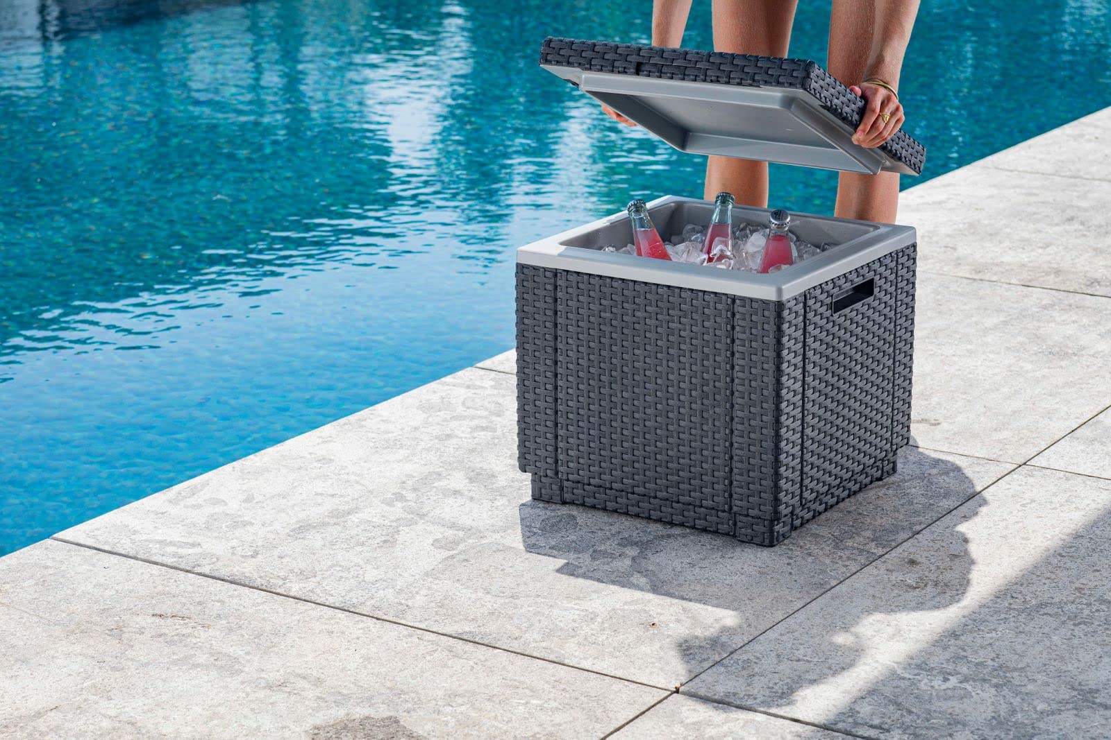 allibert-daytona-sonnenliege-2er-set-polyrattan-graphit-auflage-ice-cube image 2