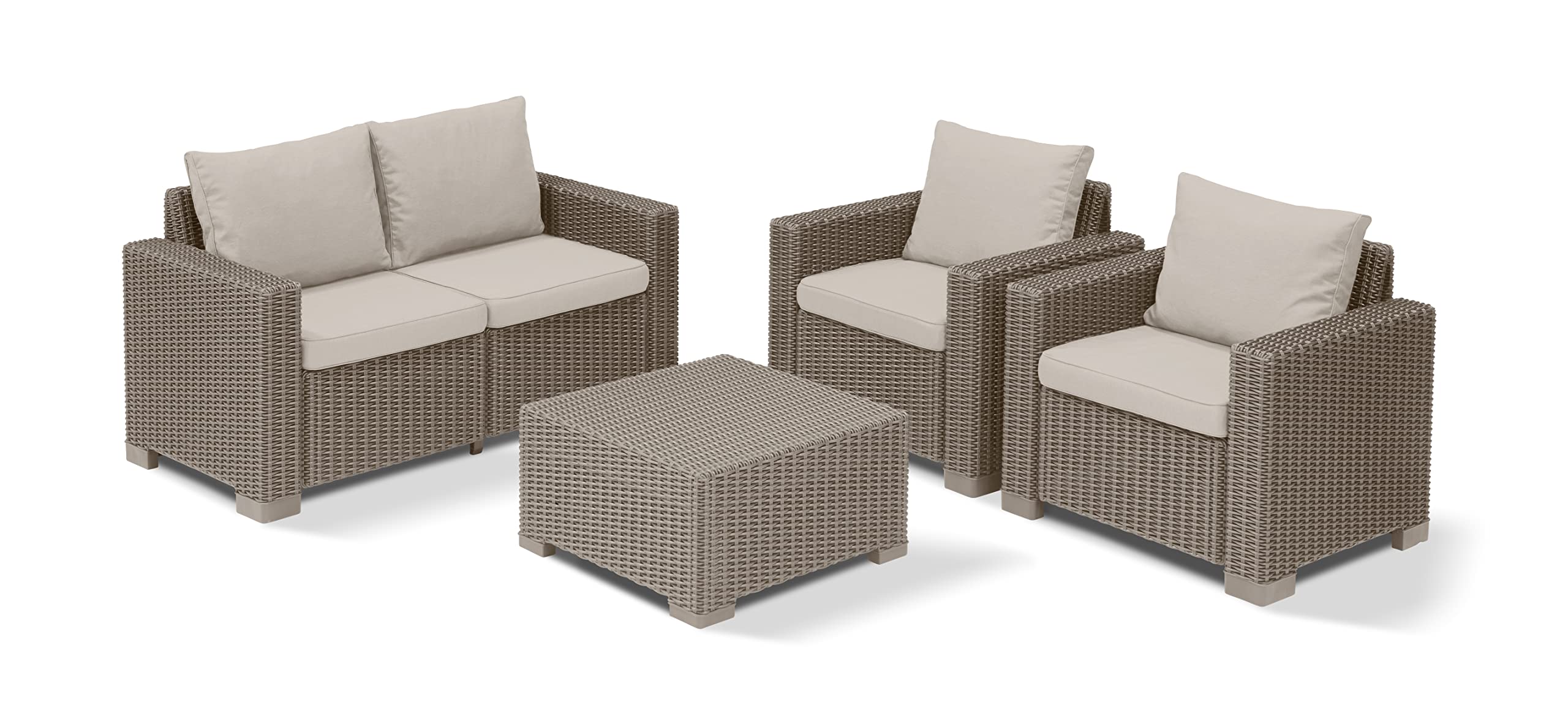 allibert-by-keter-california-gartenlounge-set-4-personen-runde-rattanoptik image 2