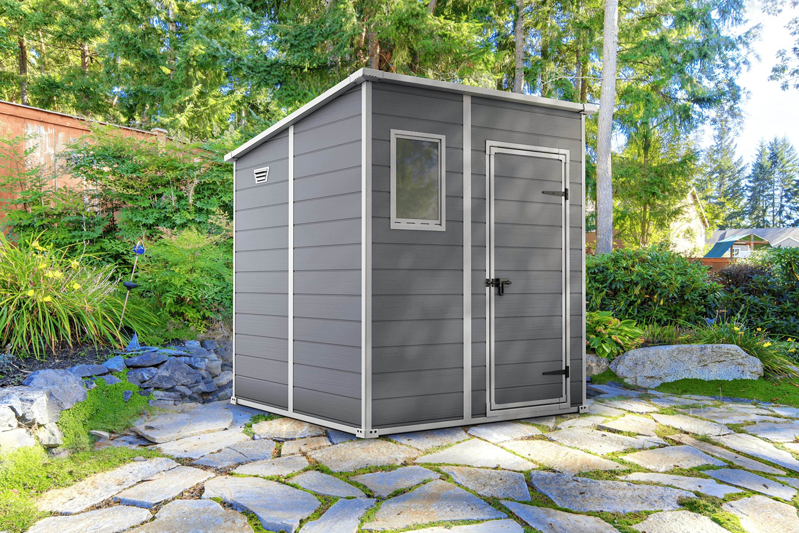 keter-manor-pent-6x6-ger-tehaus-grau-kunststoff-gartenhaus-183x185x200-cm image 2