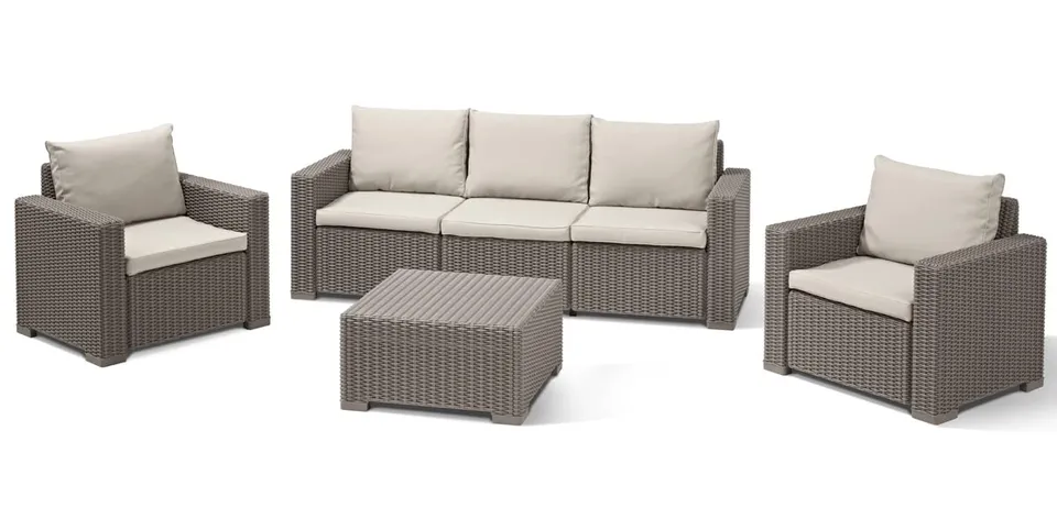 keter-allibert-california-loungeset-5-personen-cappuccino image 1