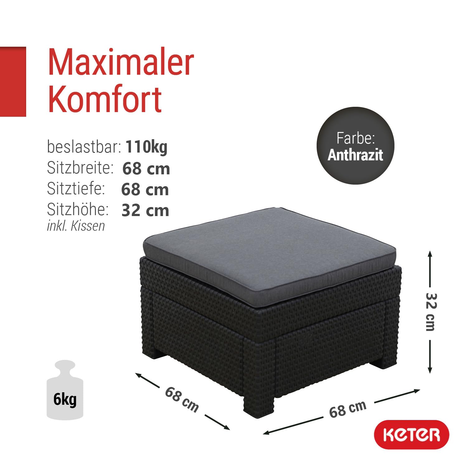 keter-provence-hocker-premium-panama-anthrazit-rattanoptik-mit-kissen image 2