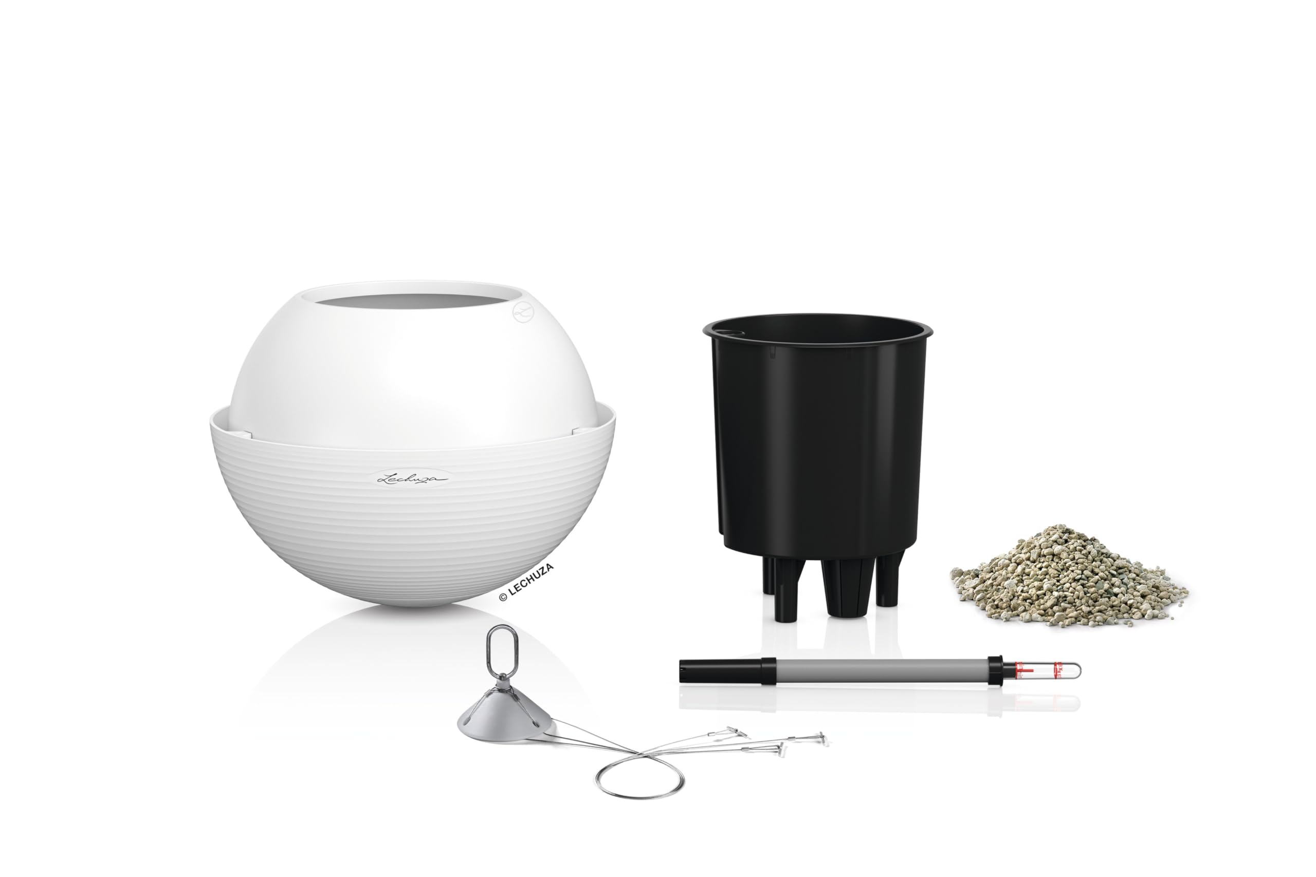 lechuza-bola-color-32-pflanzenampel-mit-bew-sserungssystem-wei image 3