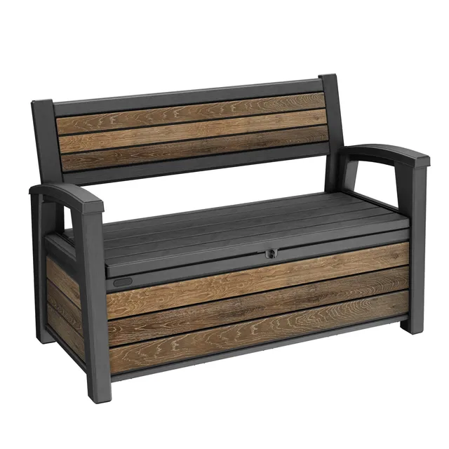 keter-gartenbank-deco-bench-60g-mit-stauraum-227-l-holzoptik-walnuss-133x61x89-c image 1