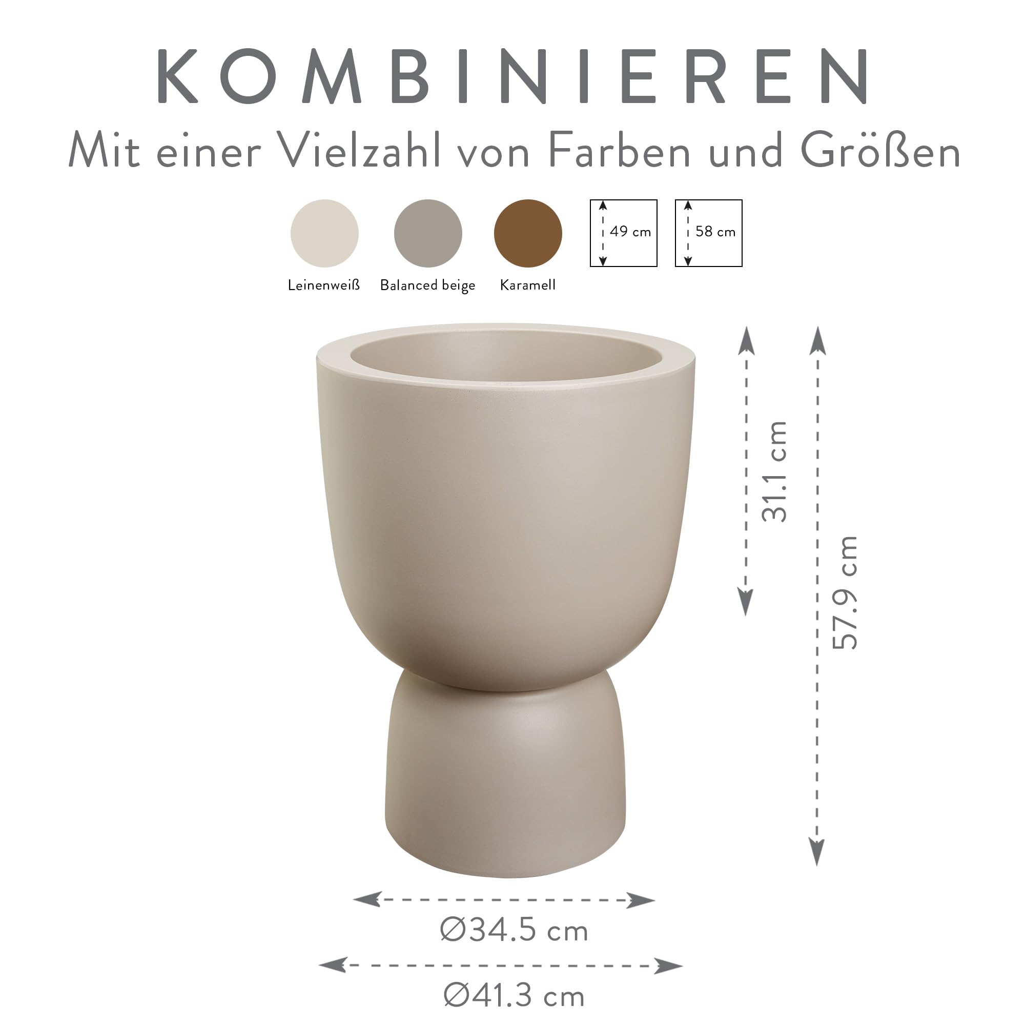 elho-amber-coupe-41-cm-blumentopf-balanced-beige image 6