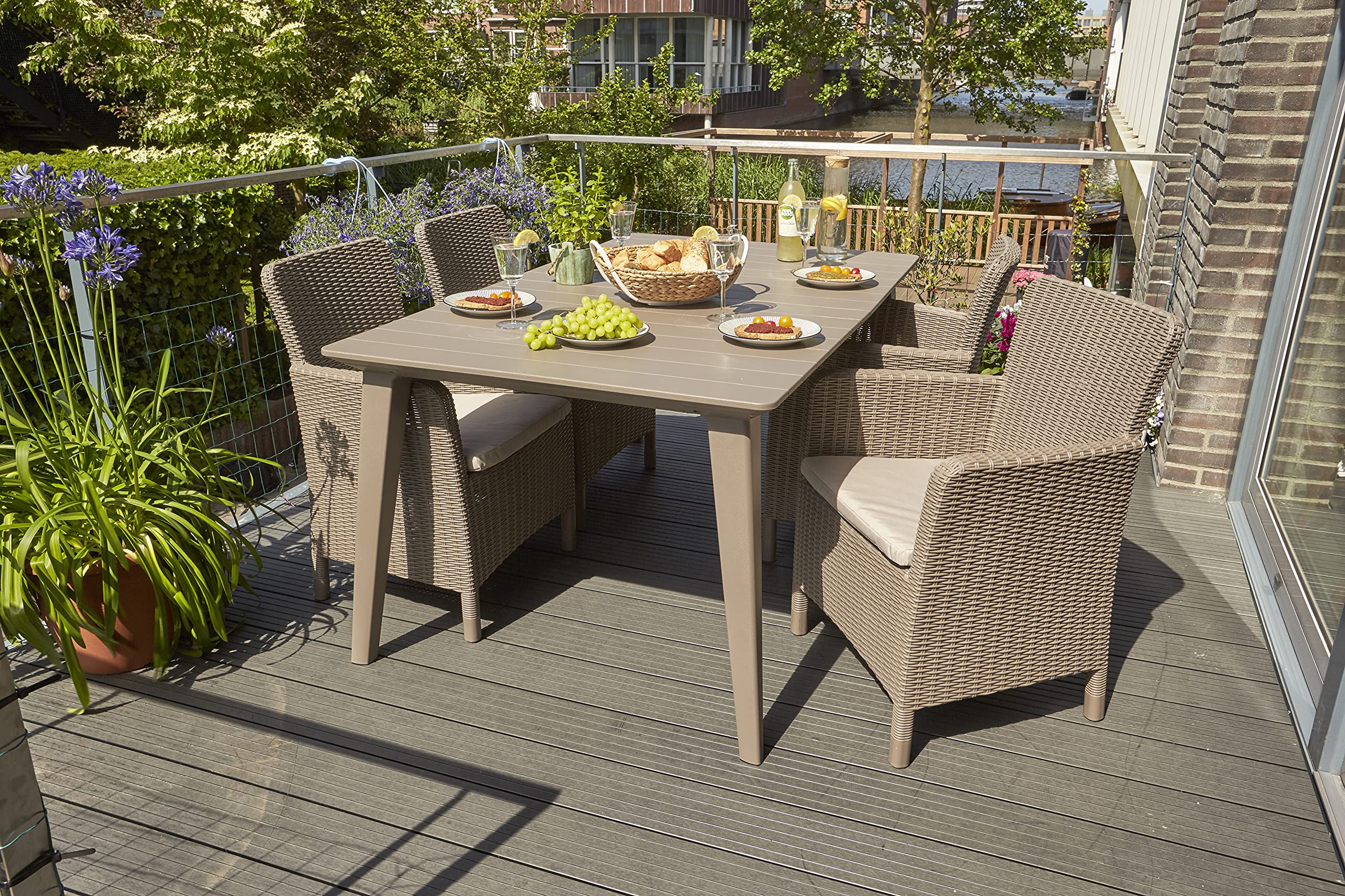 allibert-by-keter-gartensessel-trenton-cappuccino-sand-mit-sitzkissen image 2