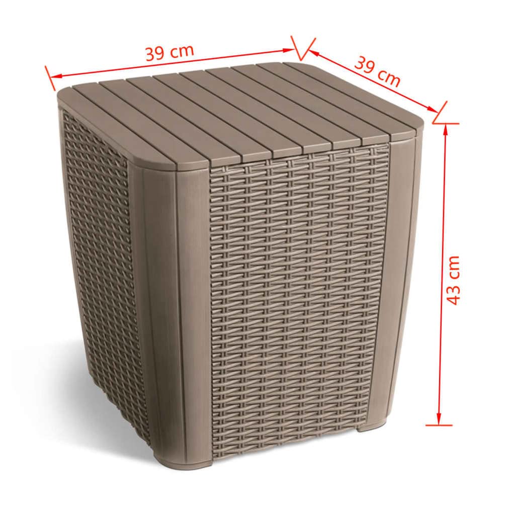 keter-allibert-luzon-beistelltisch-mit-stauraum-rattanoptik-cappuccino-39x39x42- image 3