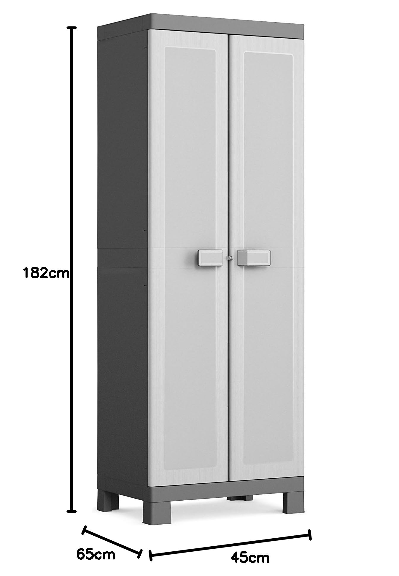 keter-logico-kunststoffschrank-besenschrank-65x45x182-cm-schwarz-grau image 2