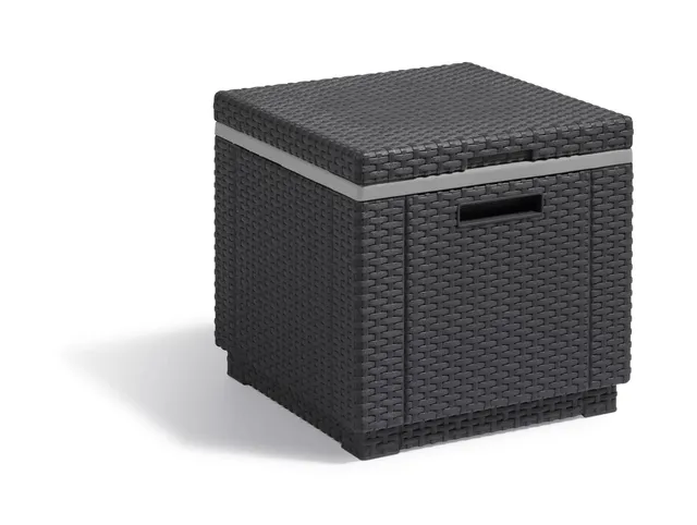 keter-allibert-ice-cube-k-hlbox-beistelltisch-rattanoptik-graphit-40-liter image 1