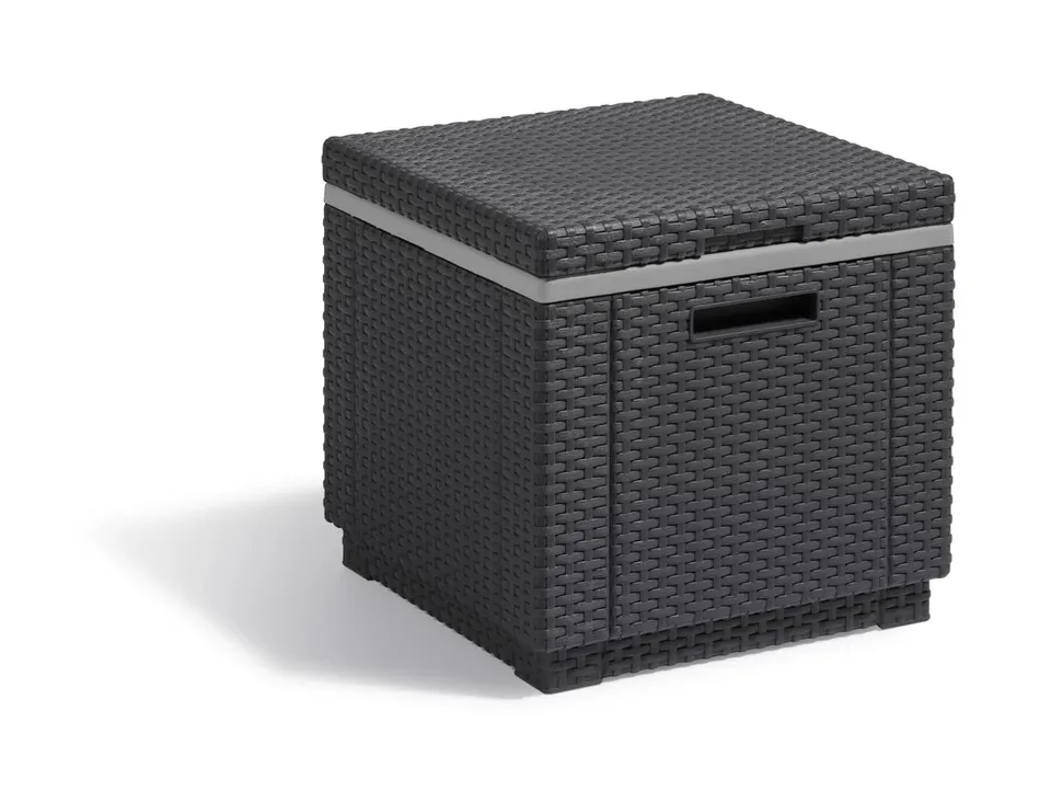 keter-allibert-ice-cube-k-hlbox-beistelltisch-rattanoptik-graphit-40-liter image 1