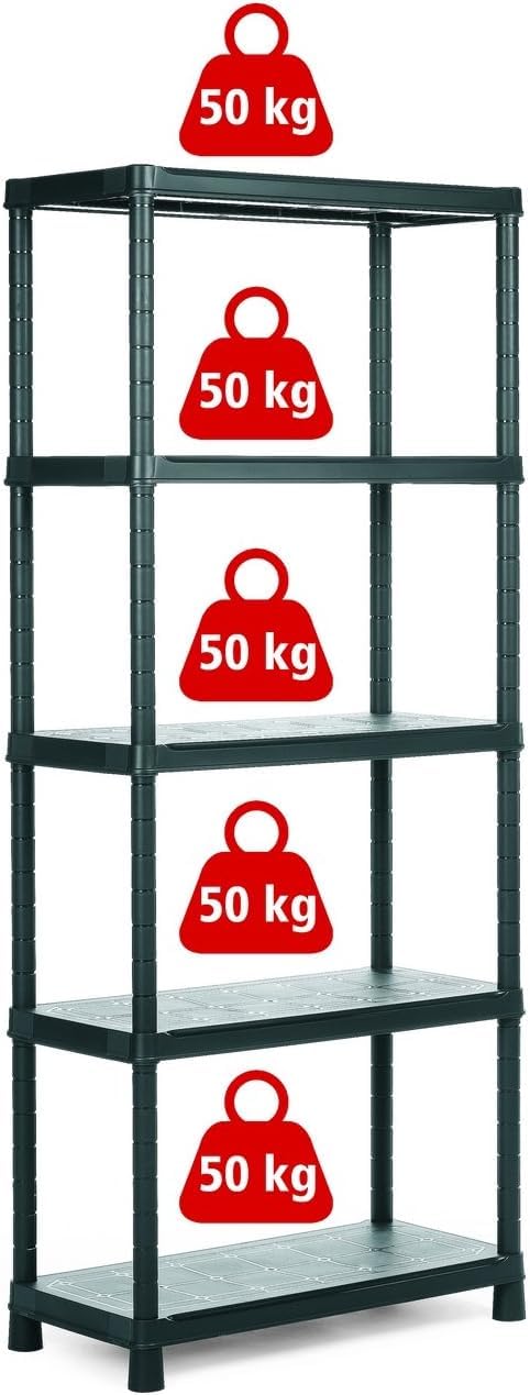 keter-plus-80-5-kunststoffregal-schwarz-80-x-40-x-187-cm image 4