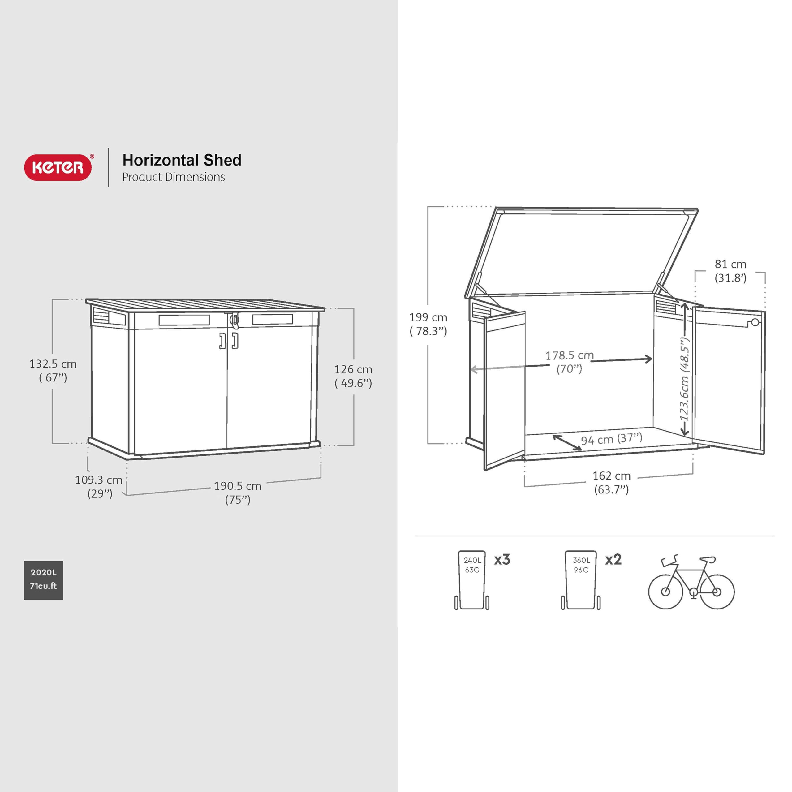 keter-signature-gartenschrank-2020l-rosenholz-optik-190-5x109-3x132-5cm image 8