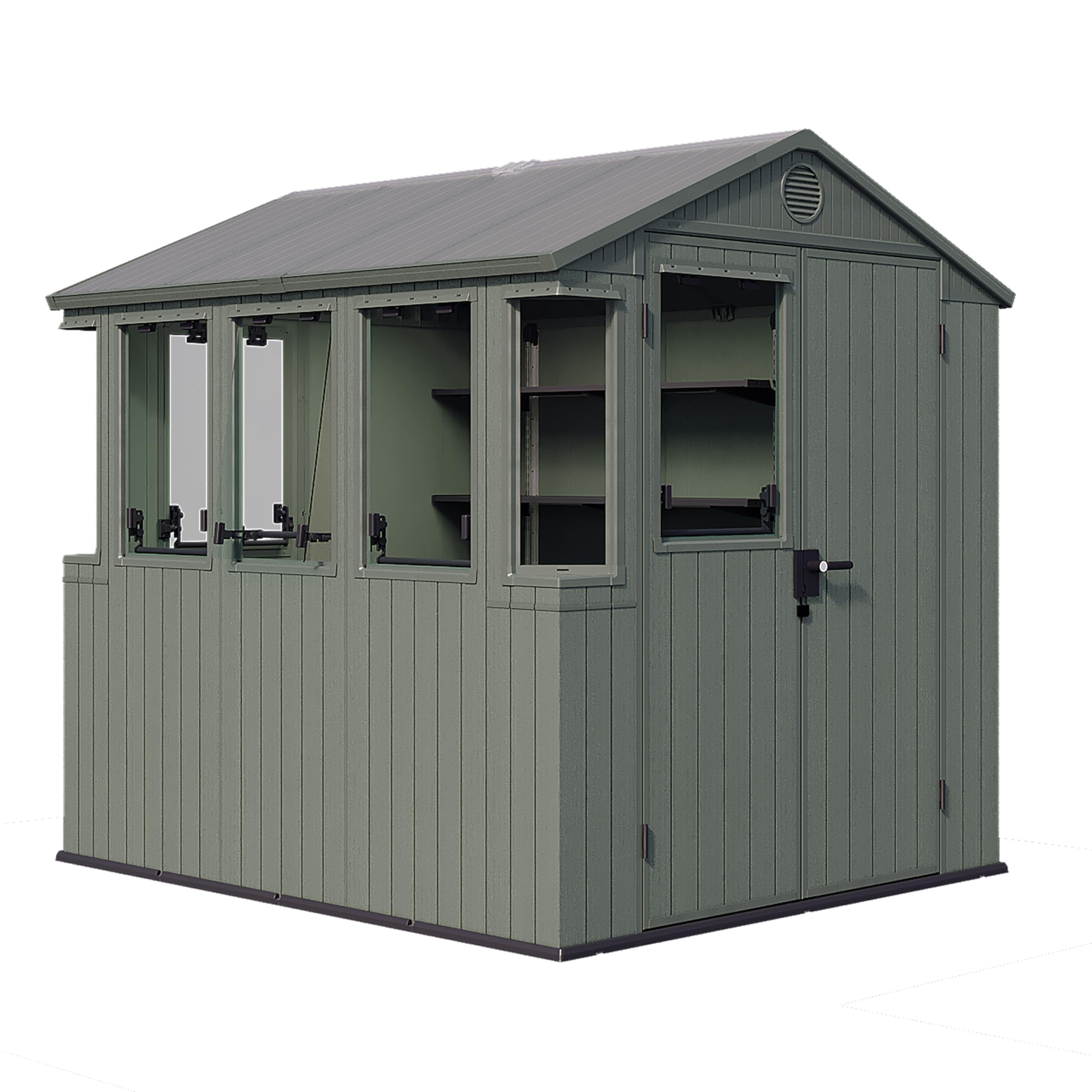 keter-darwin-gew-chshaus-244x190x221-cm-gr-n-kunststoff-treibhaus-mit-satteldach image 1