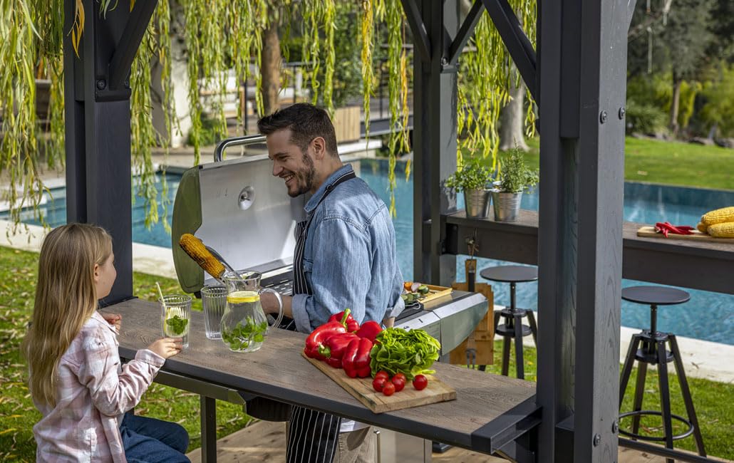 keter-signature-grill-pavillon-gazebo-wetterfest-holzoptik-dunkelgrau-walnuss-mi image 3