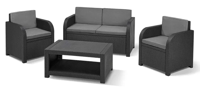 allibert-by-keter-modena-gartenm-bel-set-4-teilig-grau-mit-sitzkissen image 1