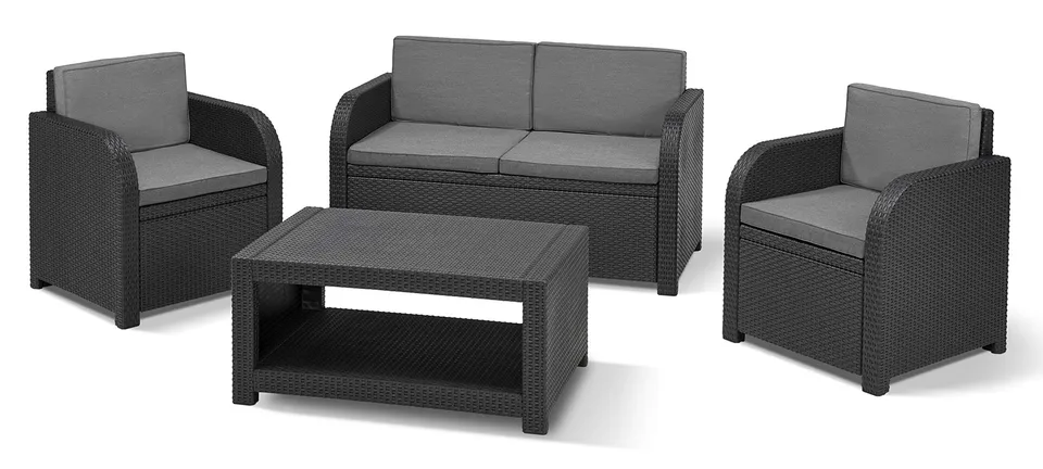 allibert-by-keter-modena-gartenm-bel-set-4-teilig-grau-mit-sitzkissen image 1