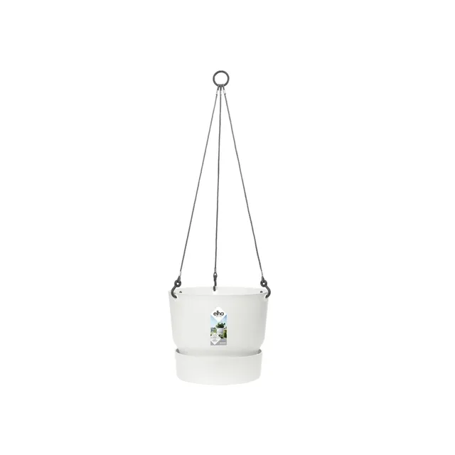 elho-greenville-h-ngeampel-24-cm-wei-23-5-x-h-20-5-cm-mit-untersetzer image 1