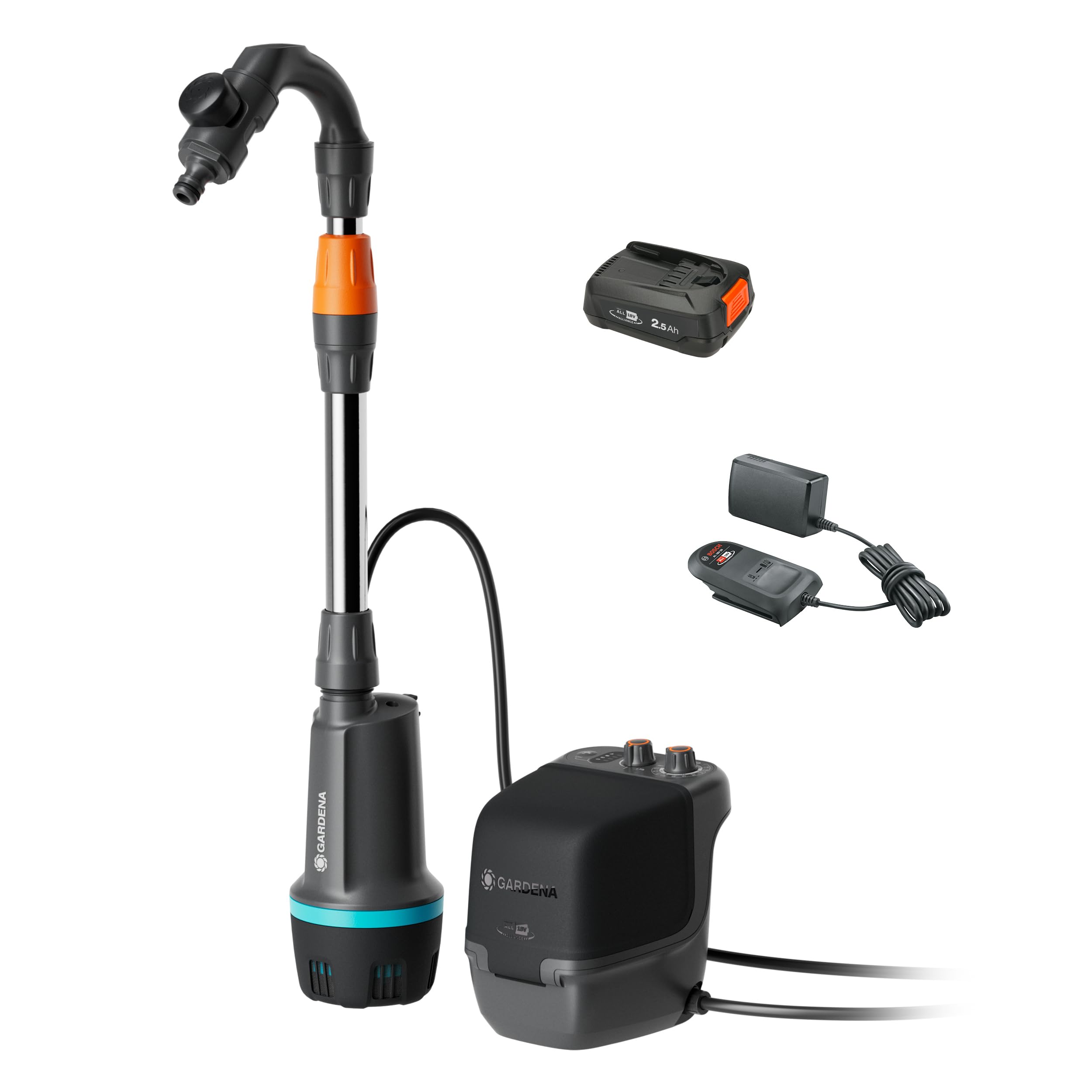 gardena-akku-regenfasspumpe-2400-comfortautomatic-18v-p4a-ready-to-use-set image 1