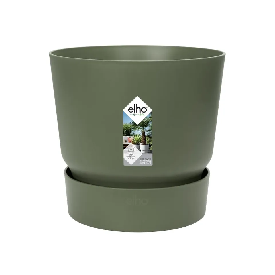 elho-greenville-rund-25-leaf-green-24-5-x-h-23-3-cm-blumentopf-mit-untersetzer-f image 1