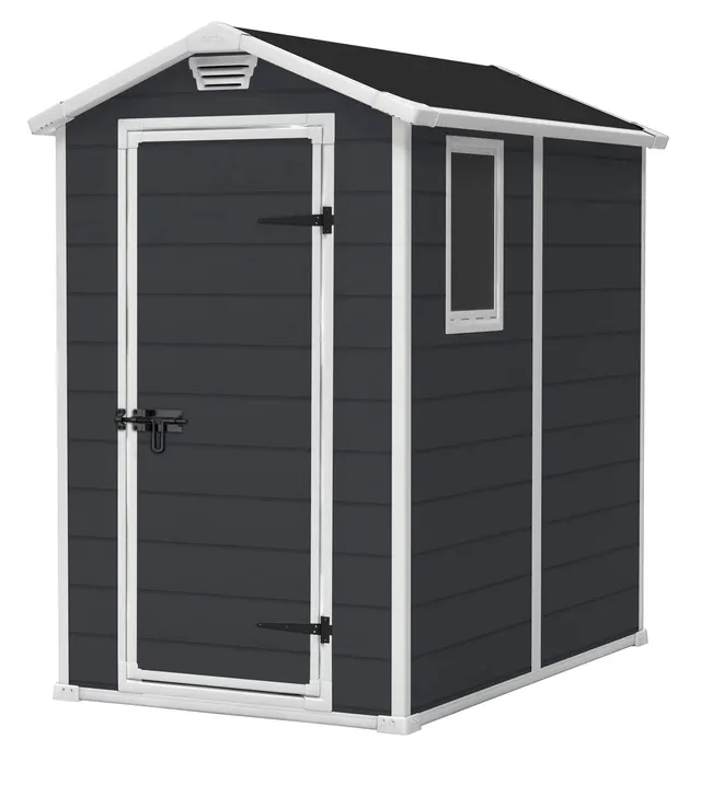 keter-manor-4x6-gartenhaus-130-x-192-x-198-cm-dunkelgrau-mit-boden image 1