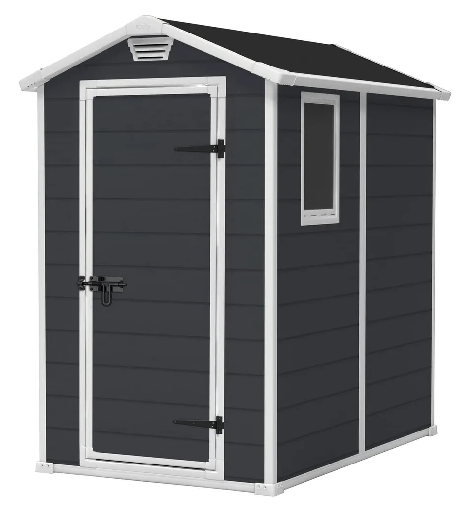 keter-manor-4x6-gartenhaus-130-x-192-x-198-cm-dunkelgrau-mit-boden image 1