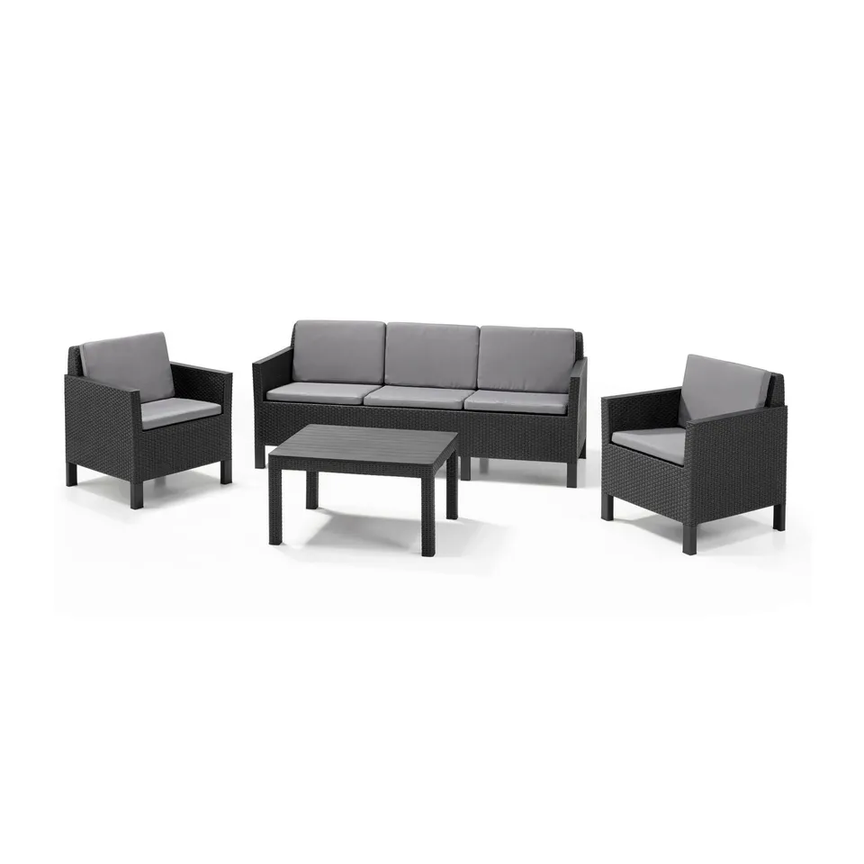 allibert-chicago-3-sitzer-lounge-set-4-teilig-rattanoptik-graphit-cool-grau image 1