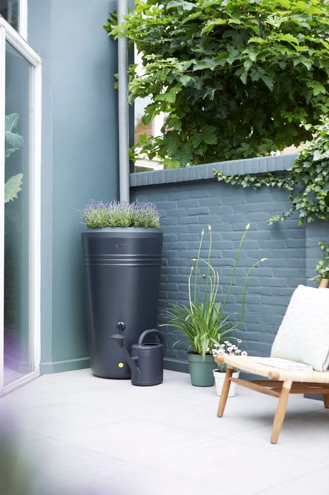 elho-green-basics-regentonne-200l-living-black-mit-pflanzkasten image 7