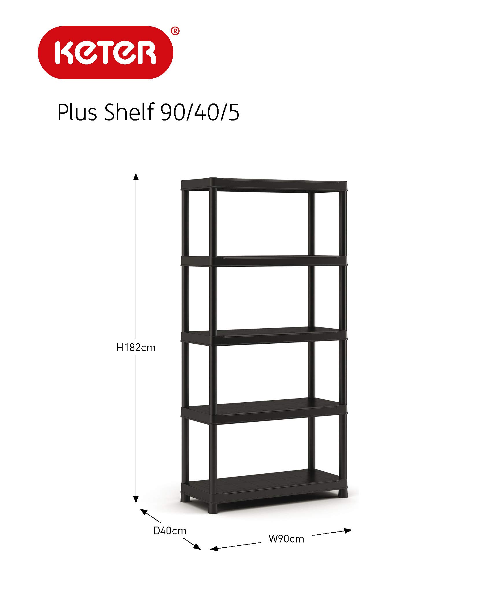 keter-plus-kunststoffregal-90-40-5-steckregal-90-x-40-x-182-cm-in-schwarz image 2