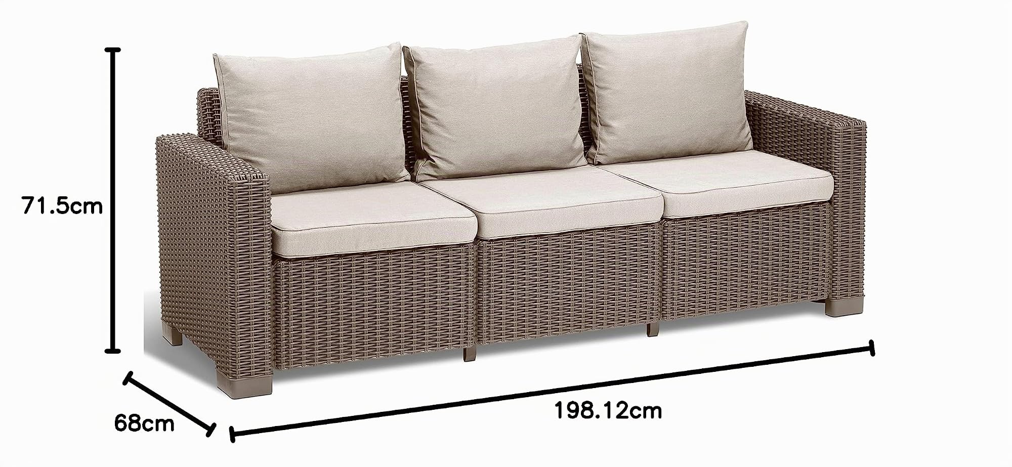allibert-by-keter-gartenlounge-sofa-california-3-sitzer-199-x-68-x-72-cm-cappucc image 4