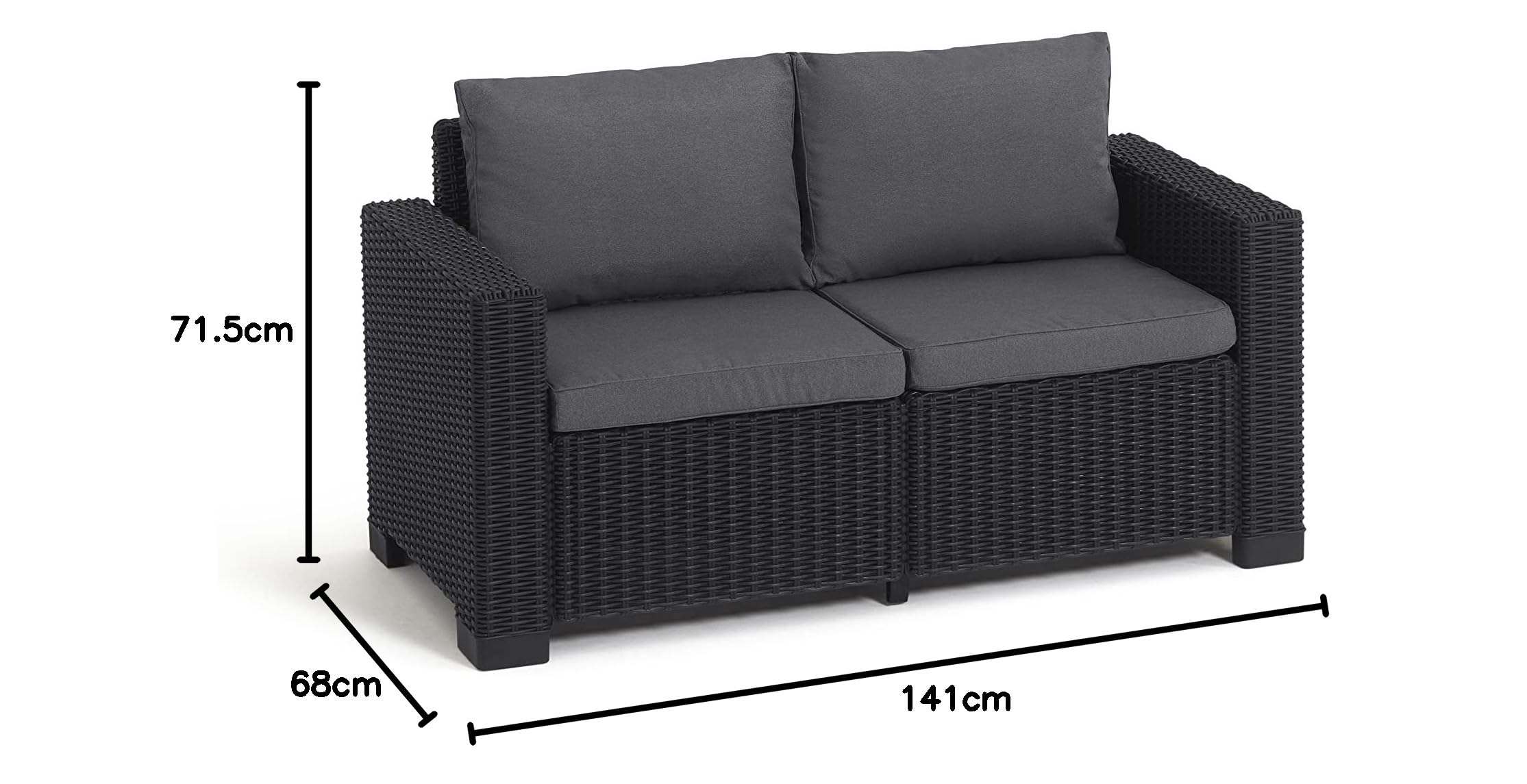 allibert-by-keter-california-2-sitzer-gartenlounge-sofa-graphit-cool-grey-141-x- image 3