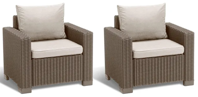 allibert-by-keter-california-gartenlounge-sessel-2er-set-cappuccino-sand-83-x-68 image 1