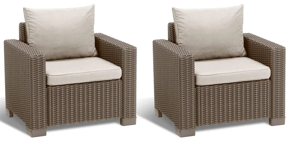allibert-by-keter-california-gartenlounge-sessel-2er-set-cappuccino-sand-83-x-68 image 1