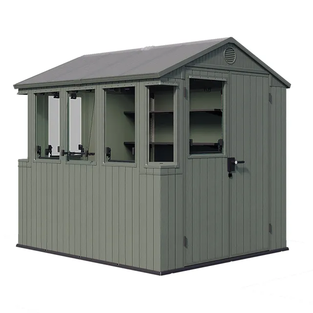 keter-darwin-gew-chshaus-244x190x221-cm-gr-n-kunststoff-treibhaus-mit-satteldach image 1