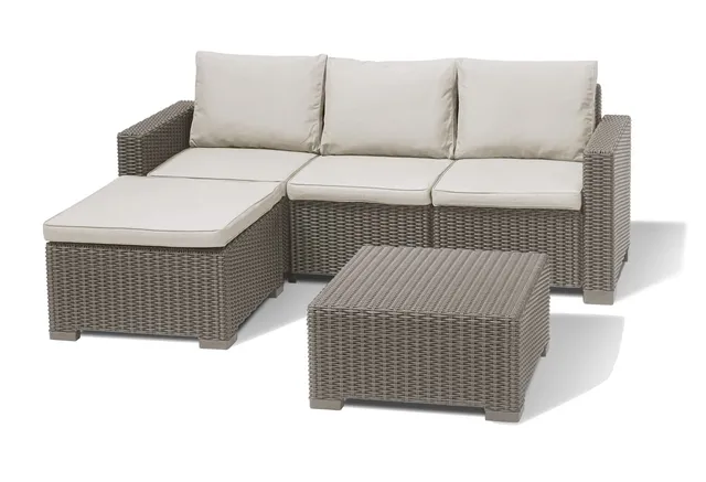 keter-allibert-california-chaise-longue-loungeset-3-bis-4-personen-cappuccino image 1